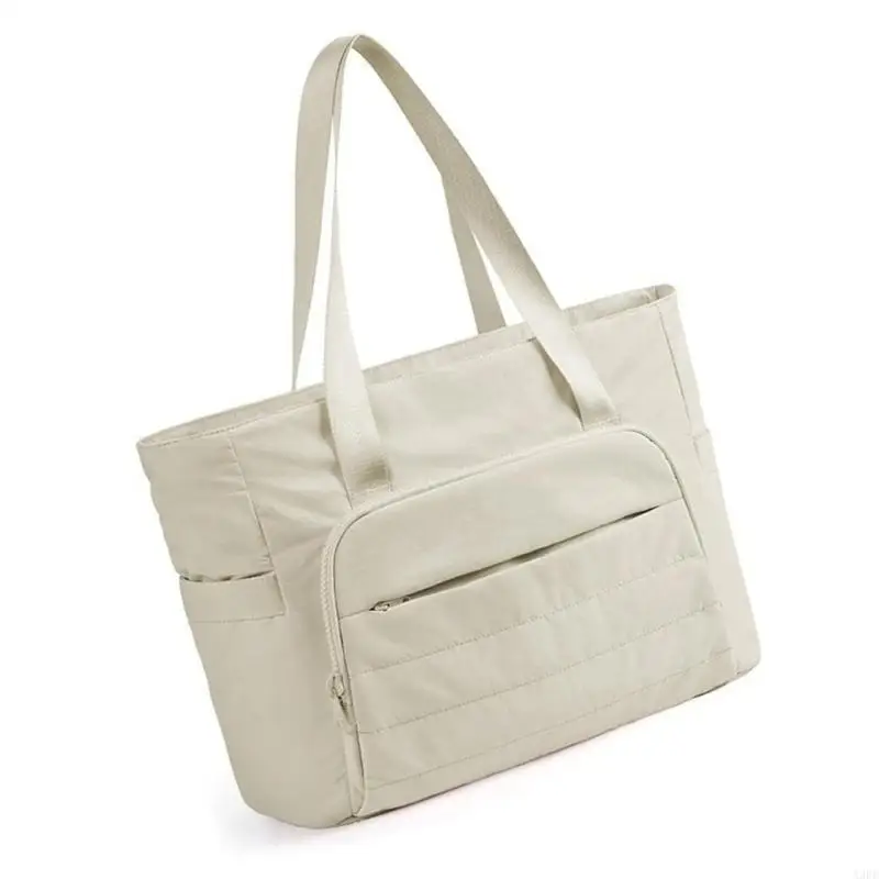 

Multipurpose Travel Gym Workout Shoulder Bag with Adjustable Yoga Mat Strap for Women Quilted Zippered Large Handbag