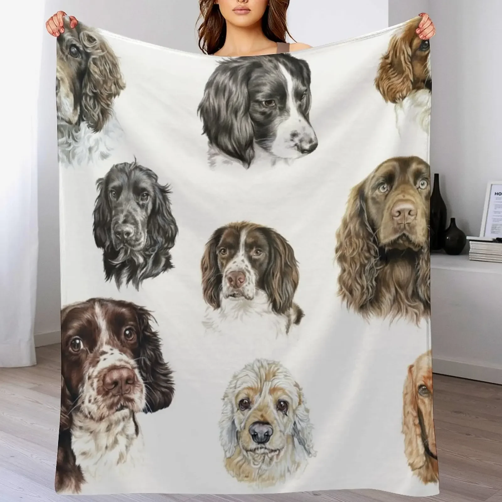 Spaniel collage Throw Blanket christmas gifts sofa bed Hairy Plaid on the sofa Blankets