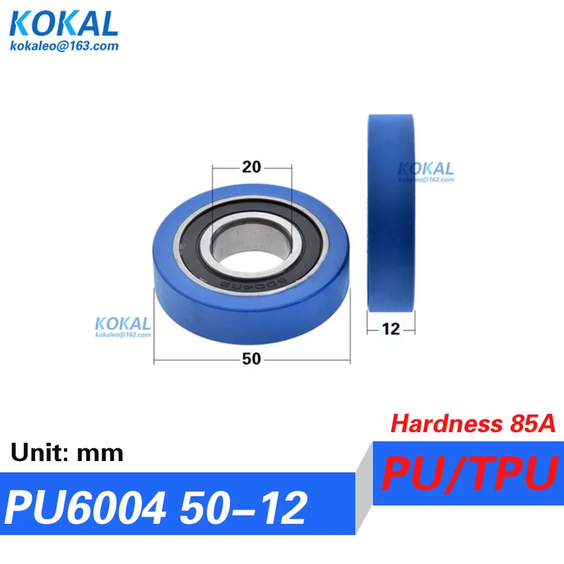 [PUd20] 1 قطعة عالية الجودة 6204 6904 6004RS بولي PU محمل كروي عجلة الأسطوانة آلة العد تحمل بكرة PU بكرة 2050 7 سنتيمتر