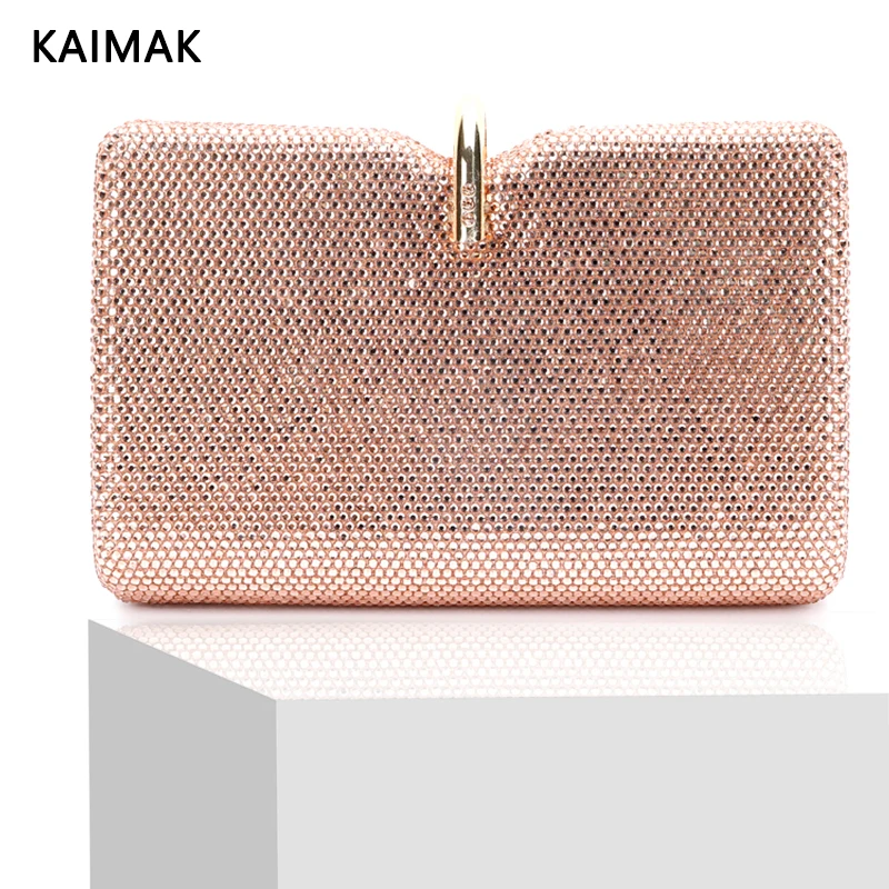 

Fashion Brand Latest Design Elegant Luxury Ladies Wedding Evening Bag Christmas Gift Crystal Champagne Diamond Dinner Clutch