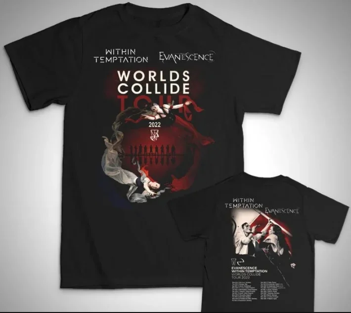 Within Temptation + Evanescence Unisex Shirt Tour 2022 Uk England Worlds Collide