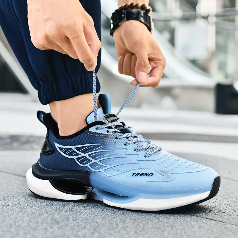 

Men's Sneakers 2025 Breathable Shock Absorption Basketball Shoes Junior High School Exam Running Shoes Rubber Sole Adult Use