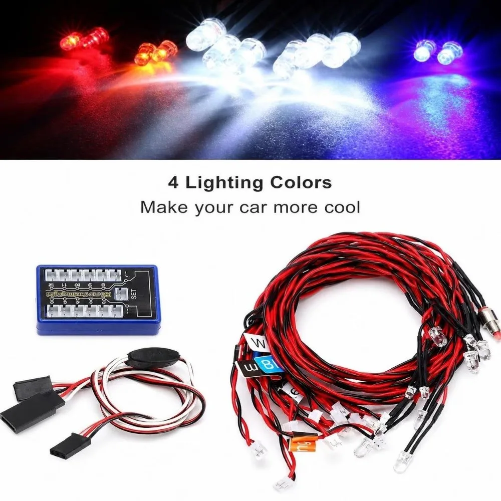 12 LED RC Car Lighting Kit 5 Operation Modes Smart Simulation Flashing Light System 4.8-6V DC RC Truck Led Lights