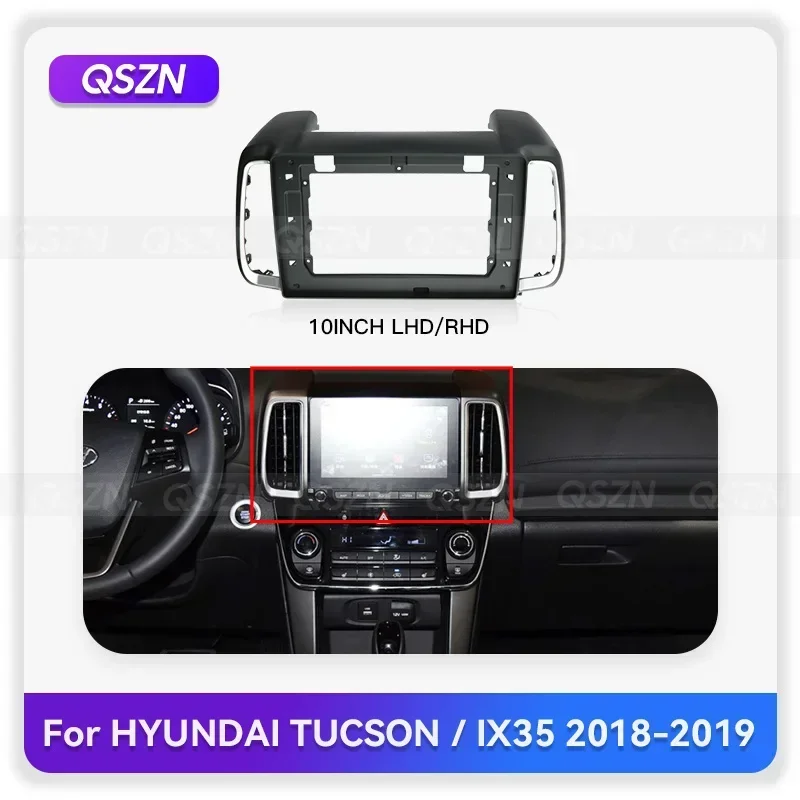 

10 Inch For HYUNDAI TUCSON IX35 2018-2019 Car Radio Fascia Frame Car Multimedia Screen Panel Frame Trim Kit Vehicle Accessories