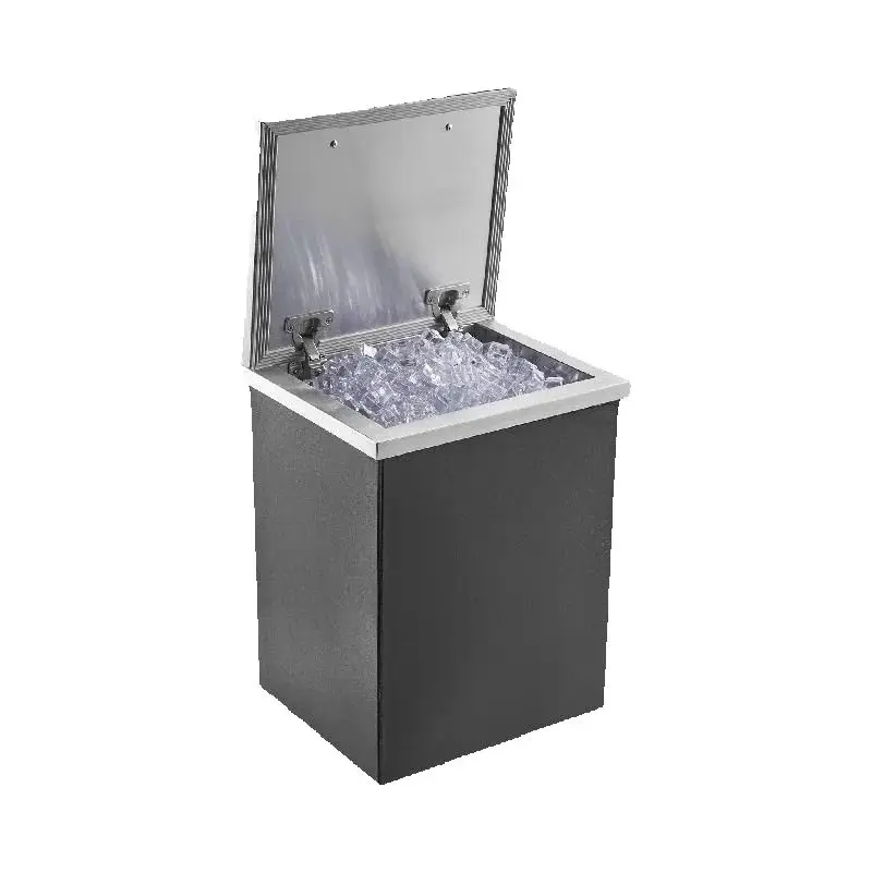 SucceBuy Drop in Ice Chest เครื่องทําน้ําแข็งสแตนเลสถังน้ําแข็งเชิงพาณิชย์พร้อมฝาปิดบานพับบาร์น้ําแข็งในครัวกลางแจ้ง
