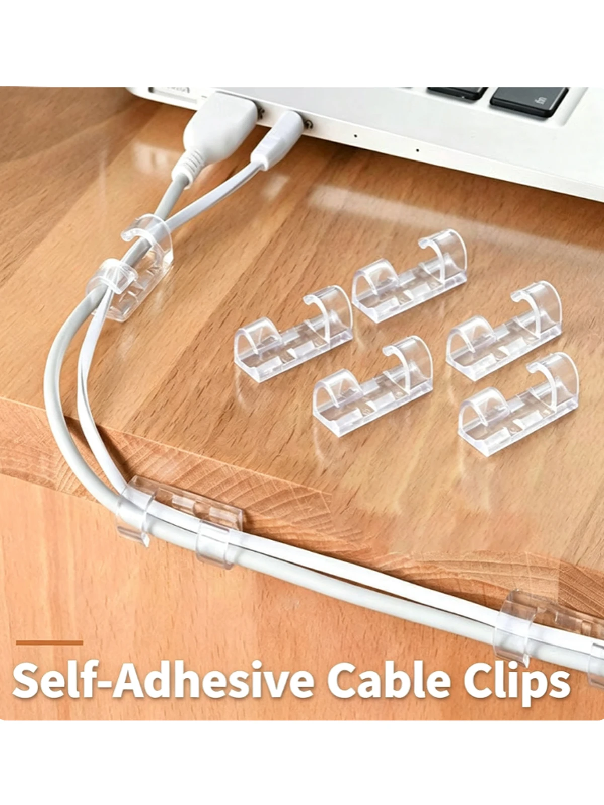 Self-adhesive cable organizer, wall-mounted cable storage clip, cable clamp, network cable fixator, triangular cable organizer, desktop cable organizer