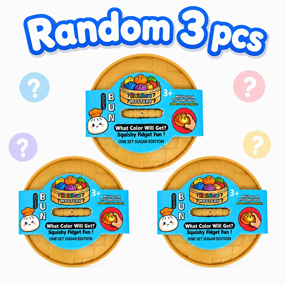 2026 Random 1-6pcs Blind Box Colorful Simulated Steamed Bun Squishy with Box Dumplings Sensory Squeeze Toy for Stress Relief image 3