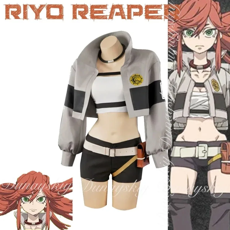 

CyGACHIAKUTA Riyo Reaper With The Long Messy Red Hair Often Tied Up In A Sidewards Loop With Thick Cosplay Costume Anime Full Su