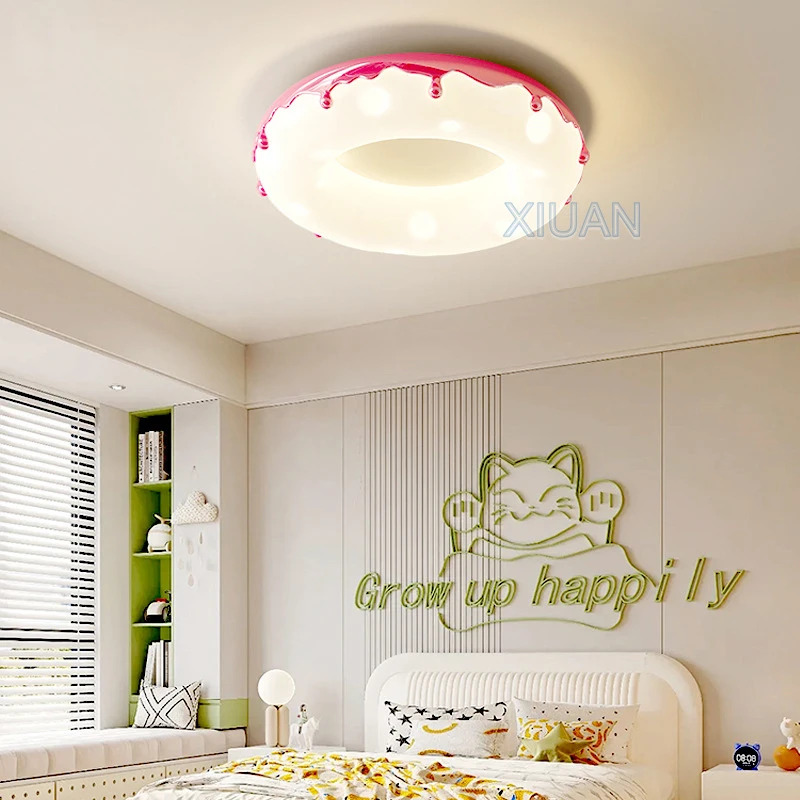 42cm 52cm Donuts Chandelier Light Bedroom Ceiling Lamp Round Shape Hanging Bubble Nursery Room Suspension Lights Eye Protection