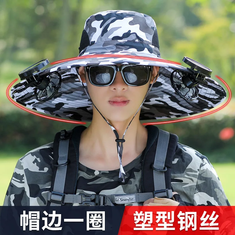 

Breathable Cooling Fan Hat Sunscreen Fan Sun Visor Hat Fishing Hat Cooling peaked cap Hat Usb Charging Hat Fan for Sport Outdoor