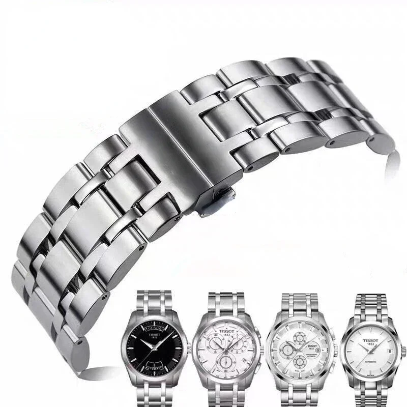 Watch Strap for 1853 Couturier T035 T035627 T035407a T035617a Mechanical Watch Bracelet Men Accessories Stainless Steel