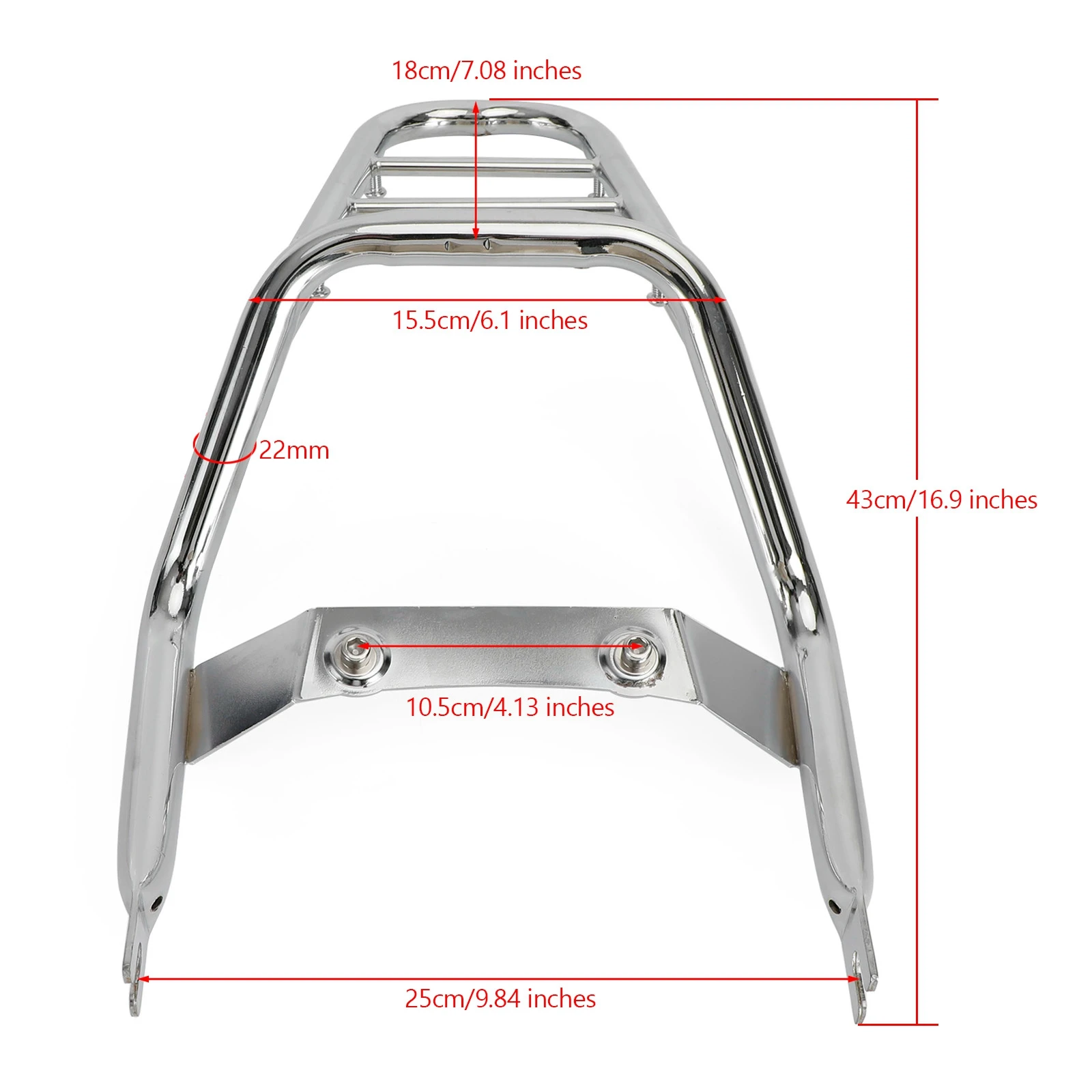 Areyourshop Rear Rack Chrome Luggage Carrier Fits Honda Z125 Monkey 125 2018 2019 2020 2021 2022 2023 2024 NEW