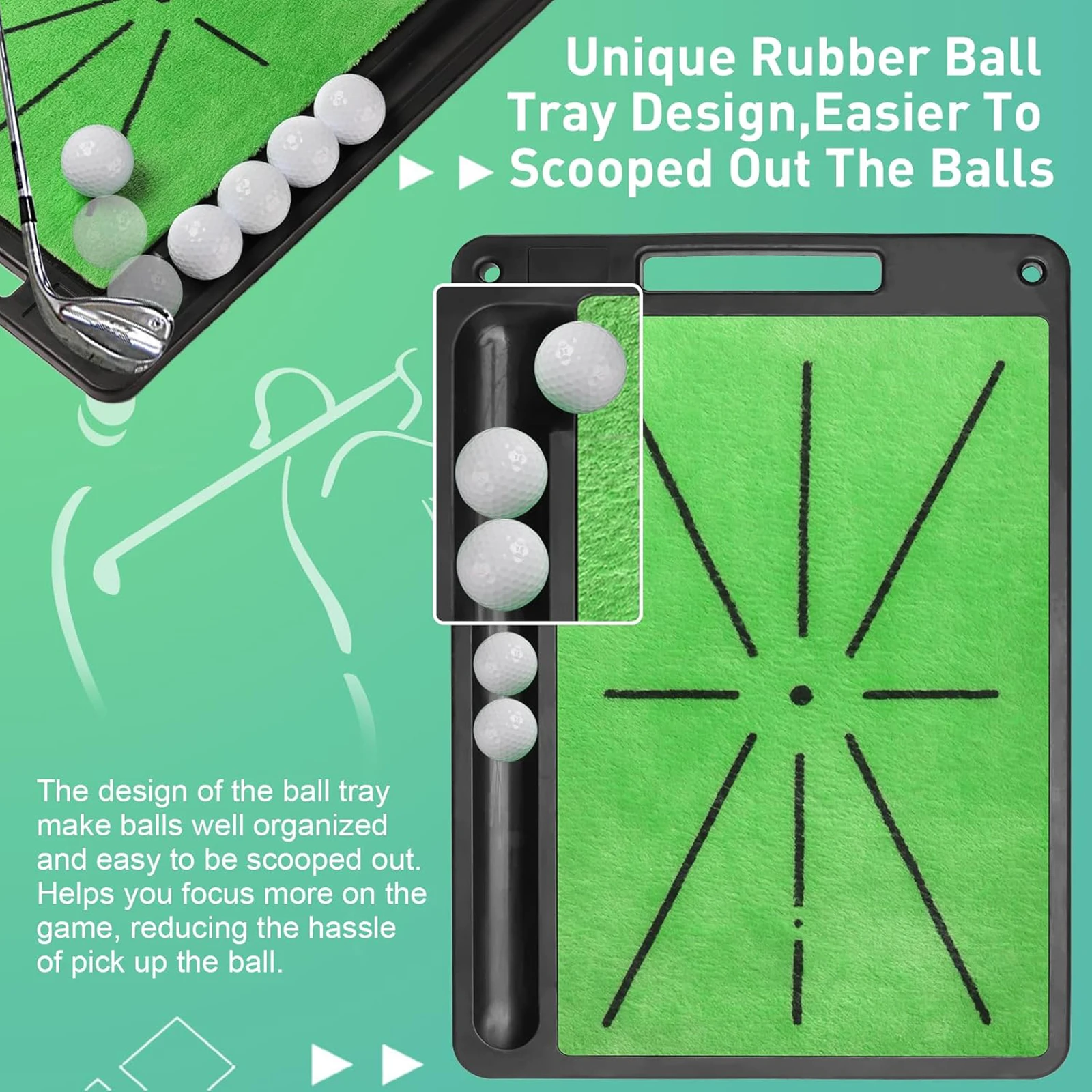 عالية الجودة جولف سوينغ كشف المطاط التدريب حصيرة الكرة مسار الاتجاه وسادة سوينغ مسار الوسادة سوينغ ممارسة حصيرة #5