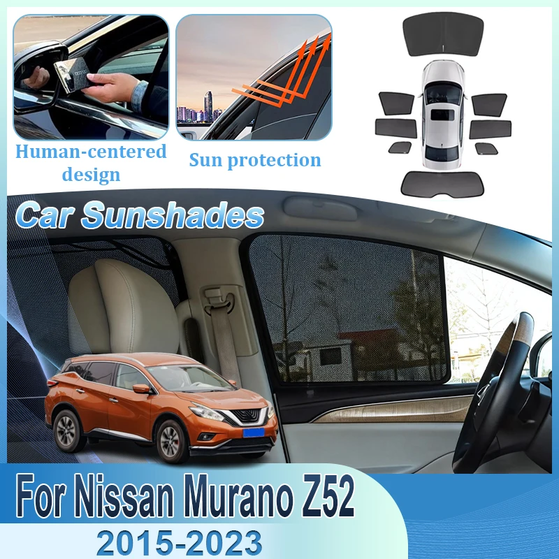 

Автомобильные аксессуары для Nissan Murano Z52 MK3 2015-2023: Магнитный солнцезащитный козырек с УФ-защитой, шторка для конфиденциальности, сетчатый солнцезащитный экран для автомобиля