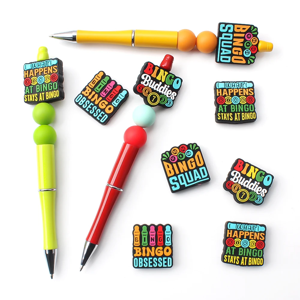 5/20/50 قطعة لطيف البنغو لعبة موضوع سيليكون الخرز لصنع المجوهرات تصاميم الخرز البؤري KeysChain لتقوم بها بنفسك القلم مطرز الإكسسوارات #3