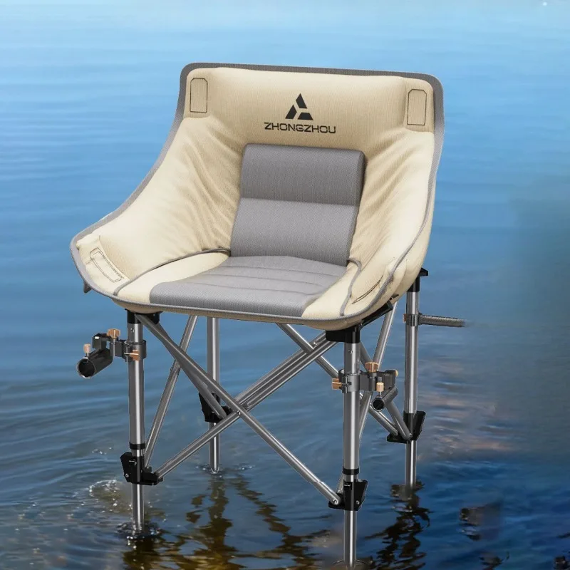 Outdoor Collapsible Fishing Chair Outdoor Beach Portable Durable Thickened Folding Chair Travel Relaxing Camping Supplies