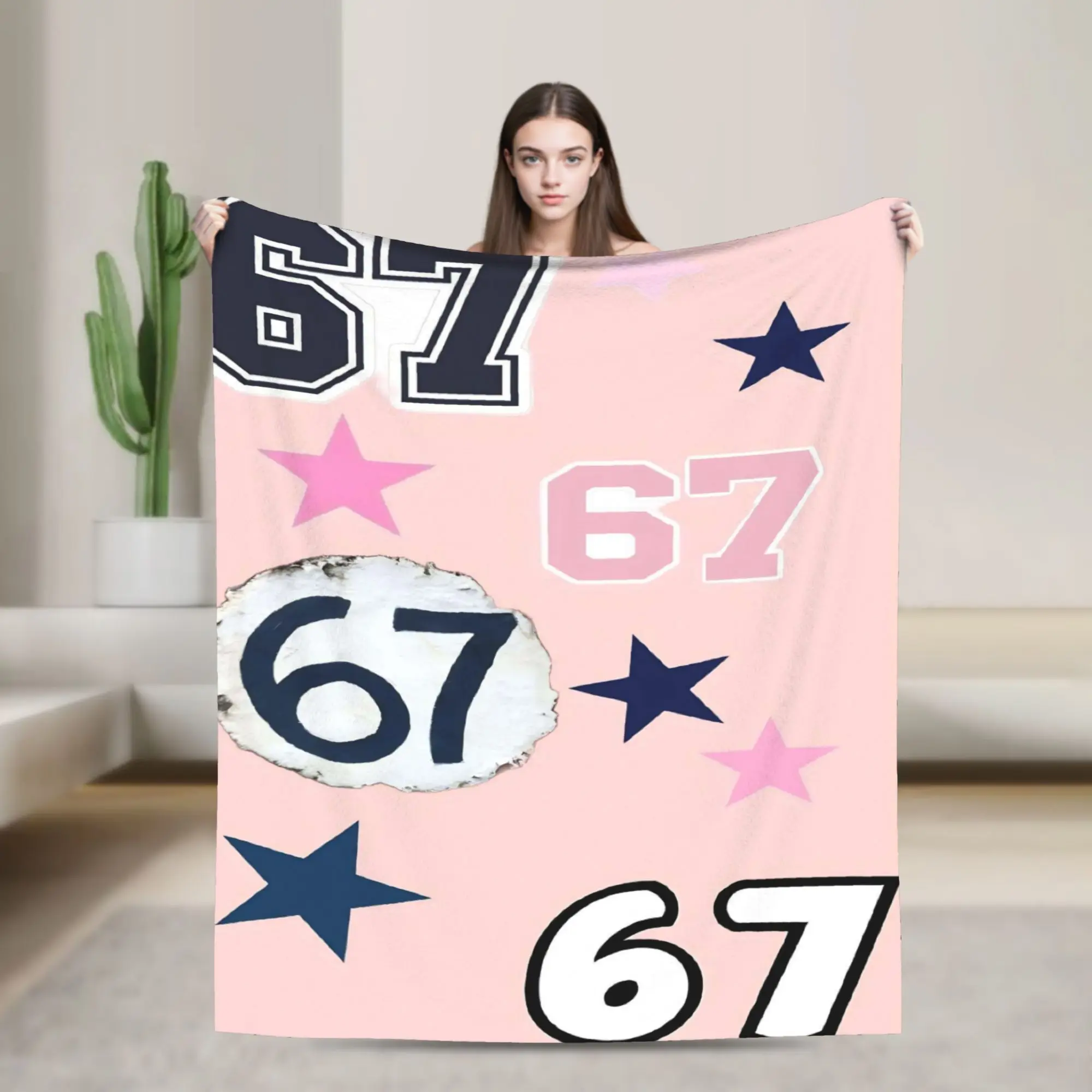 

Super Warm BlanketBoy Girl Camping 67 Six Seven Meme Throw Blanket Flannel Bedspread For Living Room Aesthetic Sofa Bed Cover