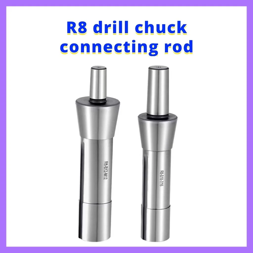 R8 conical drill chuck connecting rod turret milling machine suspension handle metric coarse thread M12 British fine thread 7/16