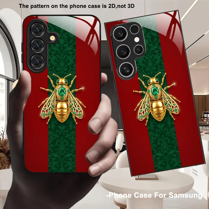 Red green gold fly s26 ultra case Tempering Glass phone case for Samsung Galaxy s26/s25/s24/s23/s22/21 Ultra FE Plus anti-fall