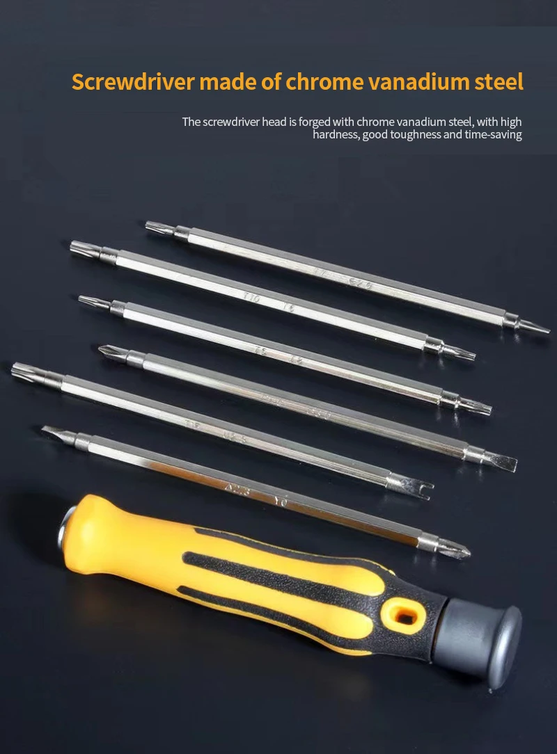 25in1/12 In 1 Magnetic Screwdriver Set Cross Flat Shaped Screwdriver Head Multifunctional Precision Handheld Maintenance Tool