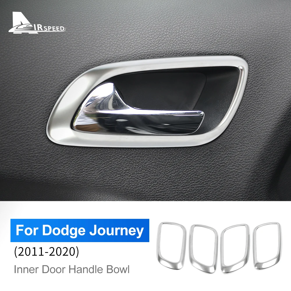 Interior Trim Auto Accessories For Dodge Journey JUCV Fiat Freemont 2011-2020 Silver ABS Car Inner Door Handle Bowl Frame Cover