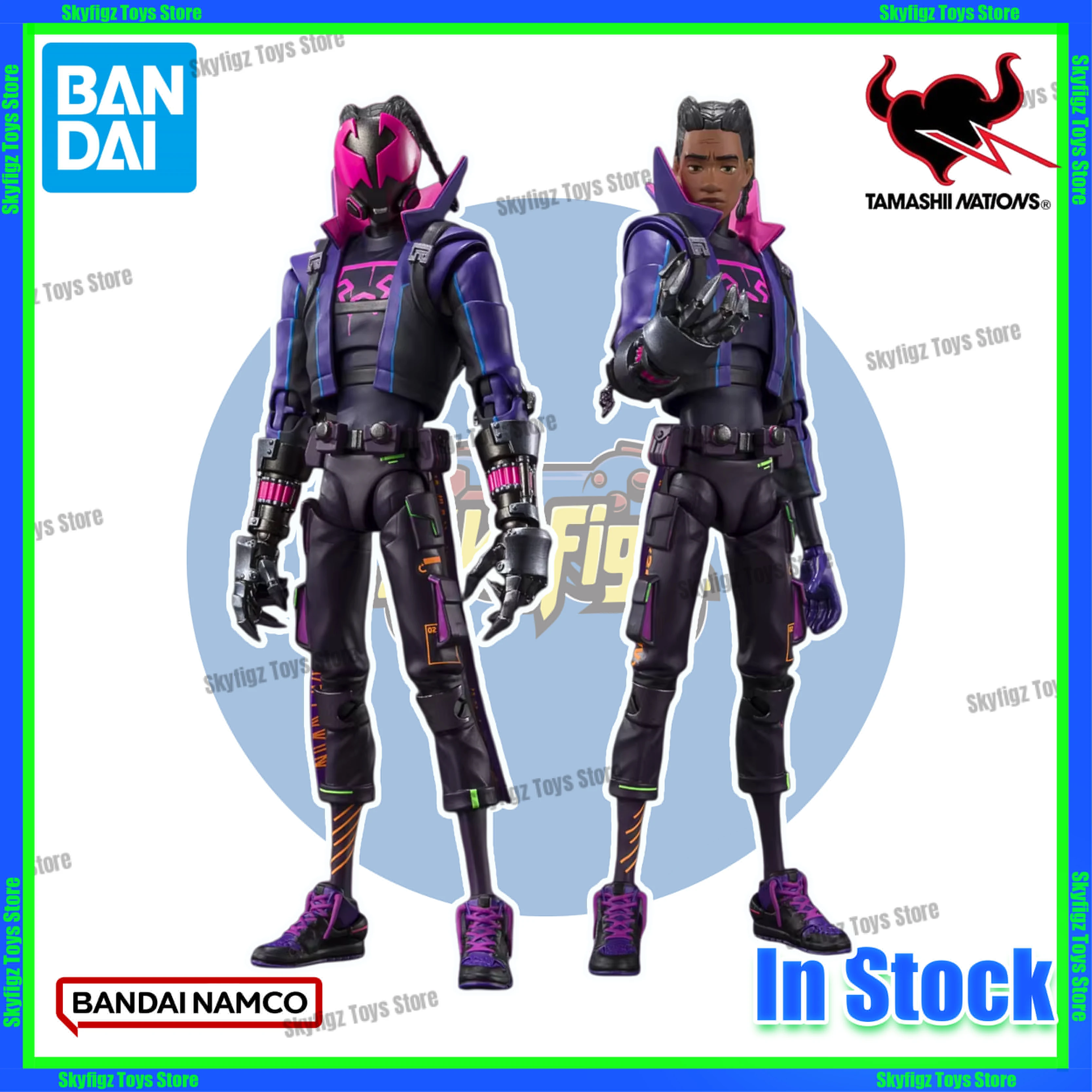 

In Stock Bandai SHF Prowler Spider-Man Across The Universe Miles Morales Ready Stock Action Figure Gift
