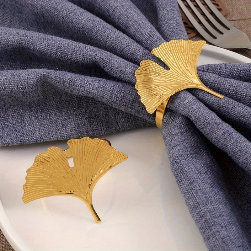 2pcs Ginkgo Biloba Napkin Clasp Napkin Ring for Farmhouse, Wedding, and Special Occasions - Perfect for Buffet Table Decoration