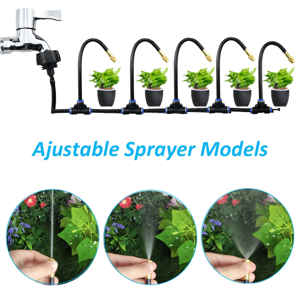 

20cm Adjustable Copper Mist Nozzle with Quick Push Lock Joint - Universal Garden Humidification and Irrigation Sprayer System