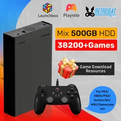 500 GB Gaming HDD Retrobat & Launchbox & Playnite OS Retro Video Game Console dla PS3/Switch/XBOX/PS2/Wii/WiiU z 38200+ gier