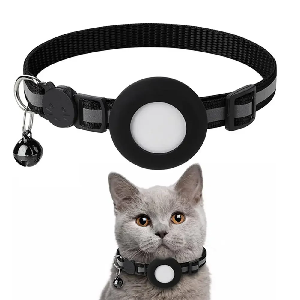 Silicone Anti-Lost Pet Cat Collar for Apple Airtag Case Protective Wearable Tracker Positioning Tracker Collar Reflective Collar