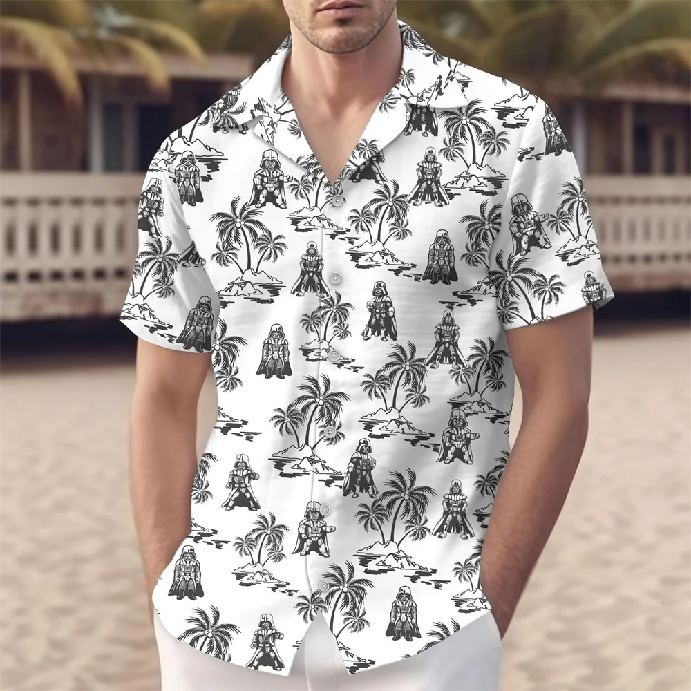 قميص مطبوع ثلاثي الأبعاد عصري وكاجوال للرجال، قميص صيفي بأكمام قصيرة وأزرار علوية، ملابس عطلة هاواي، ملابس الشارع