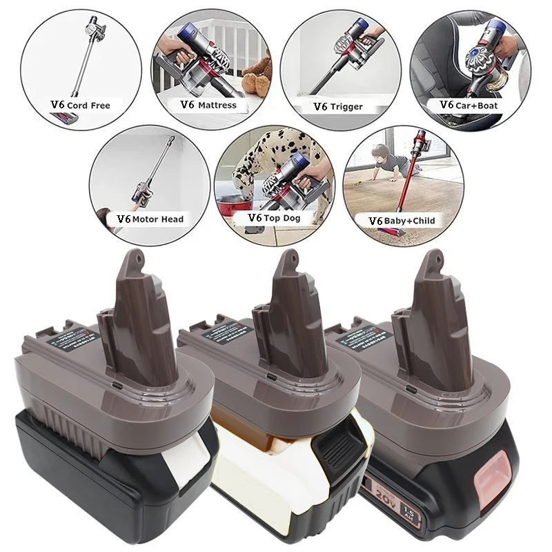 MT18DSV6 DM18DSV6 BPS18DSV6 Adapter for Makita/Milwaukee/Black&Decker 18V Batteries Converting To for Dyson V6 Vacuun Cleaners