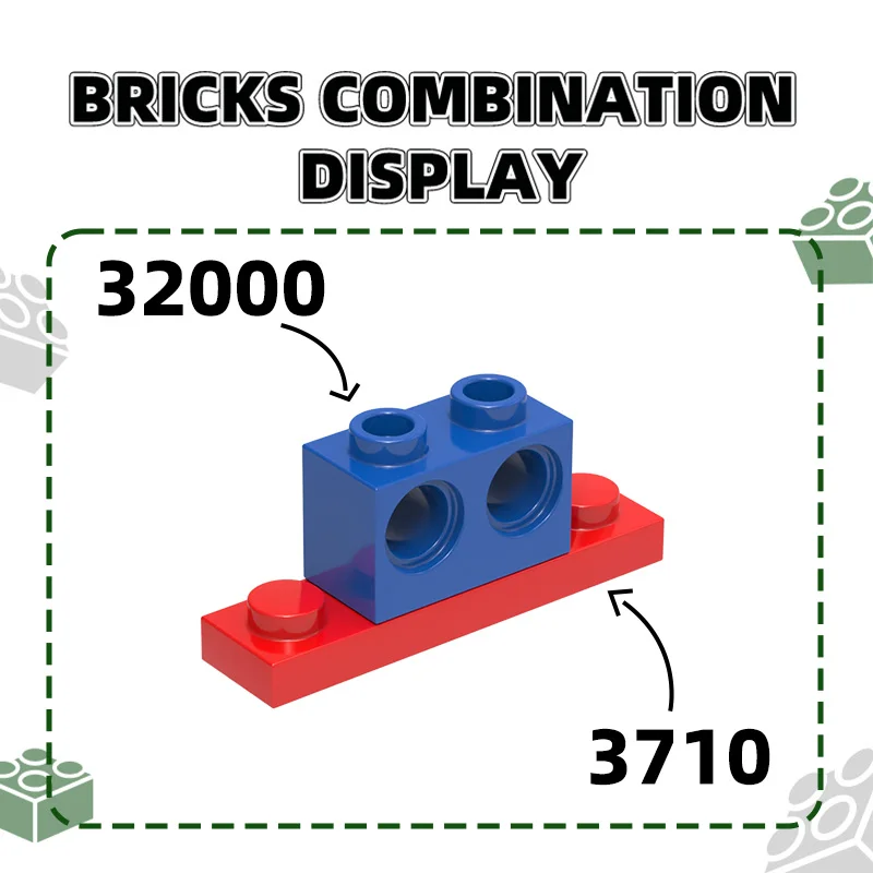 100g 140PCS/lot 32000 1x2 with 2-Hole Building Block Moc Parts Compatible with Brick DIY Children\'s Gift Assembly Toy Gift Box