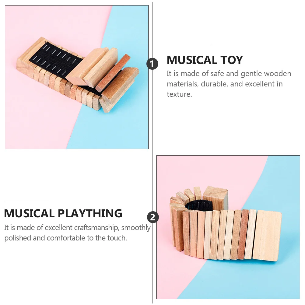 1pc Wooden Clicker For Kids Smooth Polished Wood Instrument Educational Musical Plaything Children Recreation Gift