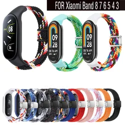 WatchStrap Band For Xiaomi mi band 8 7 6 5 WristStrap Bracelet Wristband For Miband 4 3 Strap Braided Nylon Elastic Adjustable