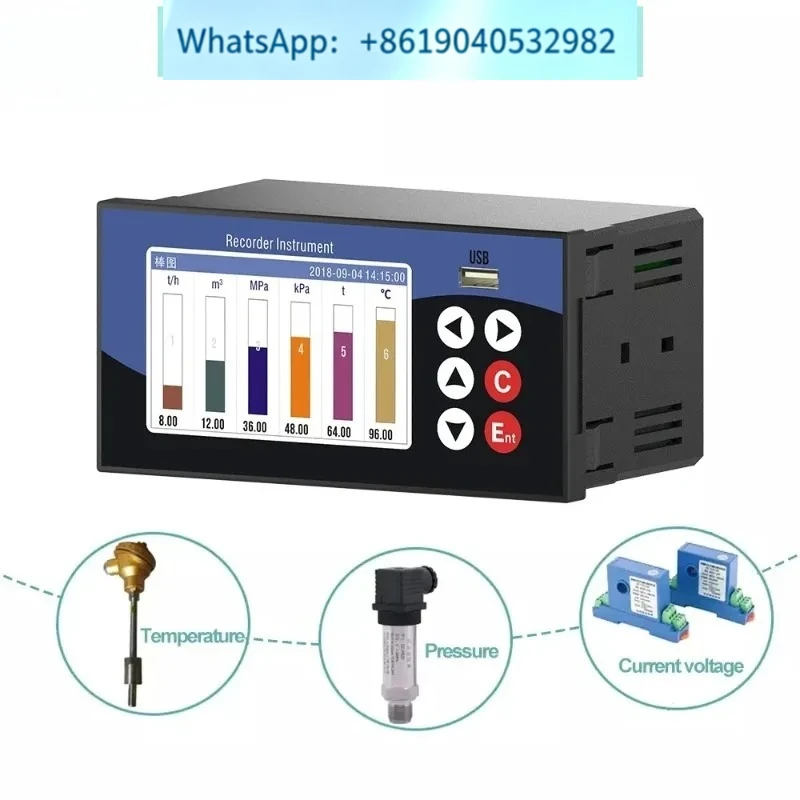Smart Temperature Data Logger Pressure Humidity Current Voltage Trend Chart Data Report PT100 4-20mA Analog Signal Data Recorder