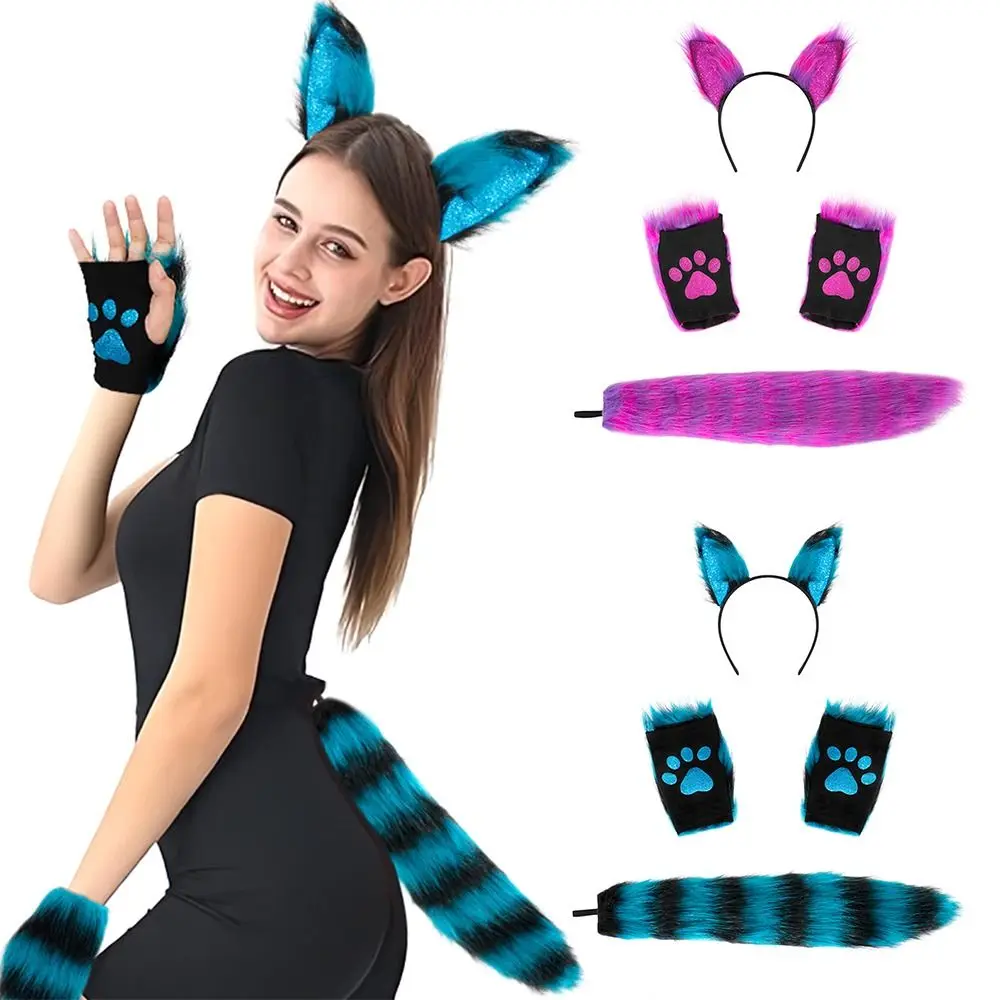 Kunst pelz Katze Wolf Fuchs Kostüm Zubehör Weihnachten Halloween verkleiden Cosplay Kostüm Zubehör Festival Party Maskerade