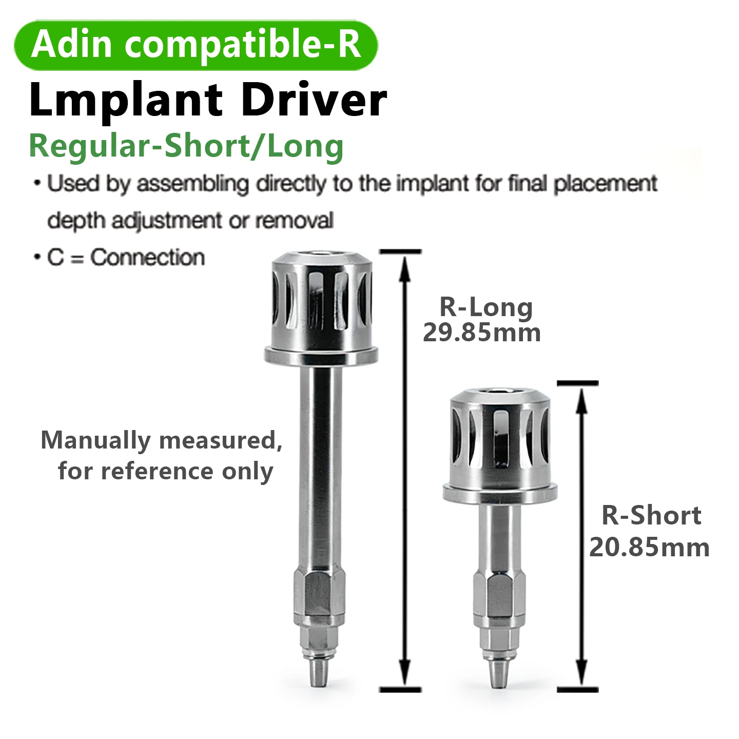 Manual Insertion Tool Compatible with Adin System Long Short Driver High Hardness Stainless Steel Torque Wrench Professional OEM