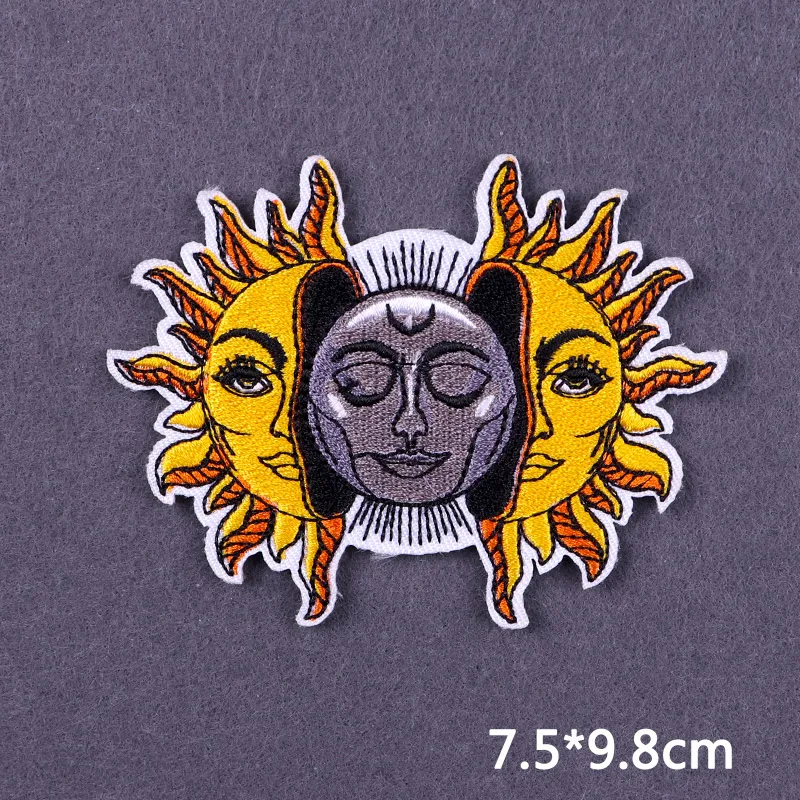 Flamme Schädel Patch Kleidung Punk Bestickt Patches Für Kleidung Eisen Auf Patch Auf Kleidung Thermoadhesive Patches Jacke Abzeichen DIY – Detail 32