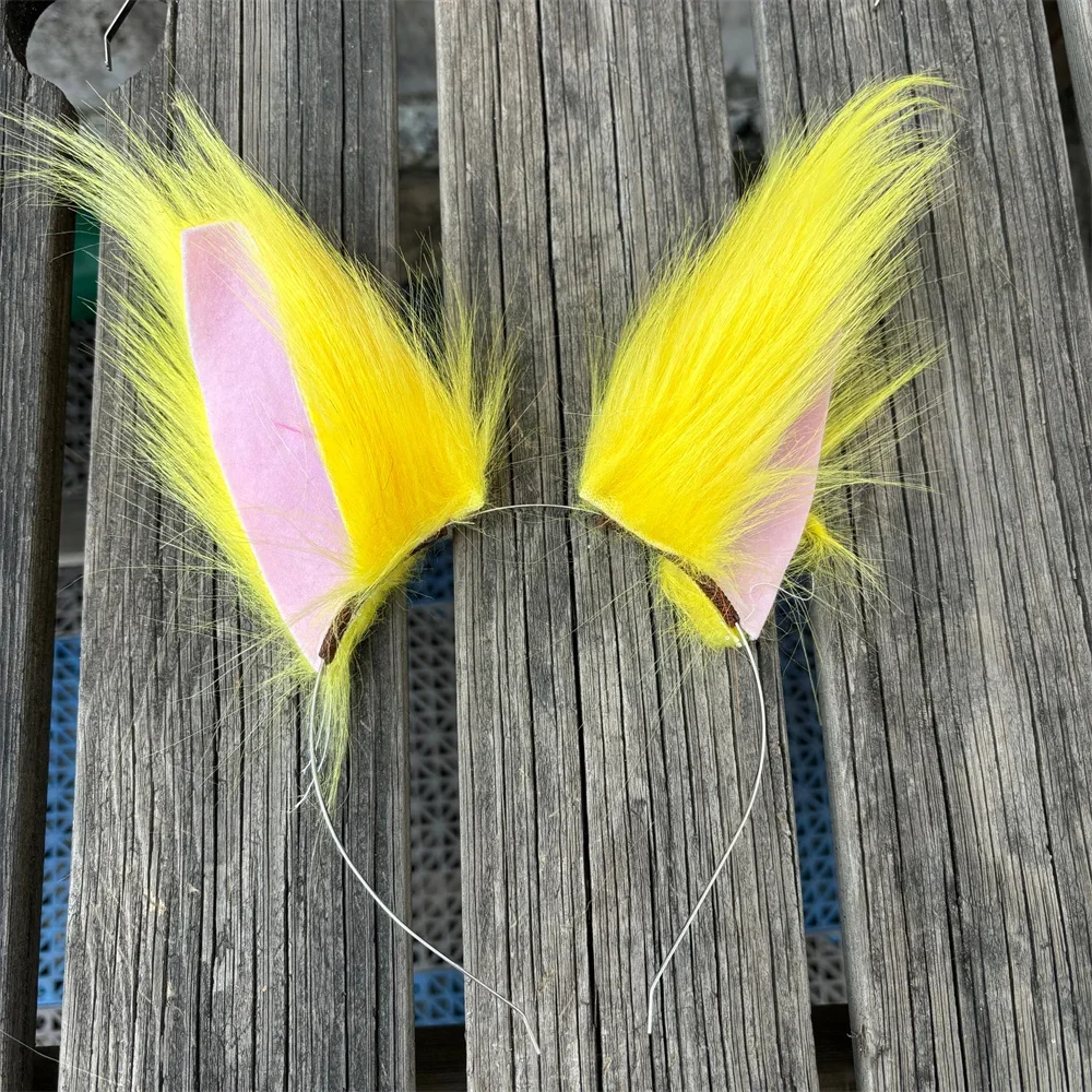 Orejas de peluche de zorro esponjoso, disfraz de fiesta de Halloween, tocado con orejas de lobo, diadema, Cosplay de Navidad
