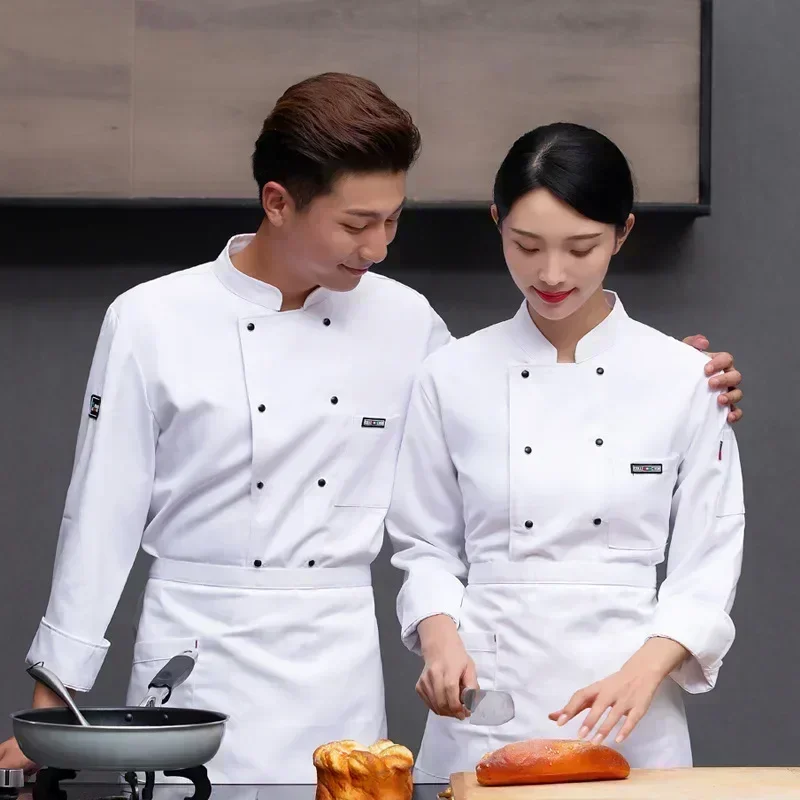 Grand Hotel Chef Uniforms for Men and Women Thickened Breathable Kitchen Catering Cake Room Hot Pot Kitchen Clothing