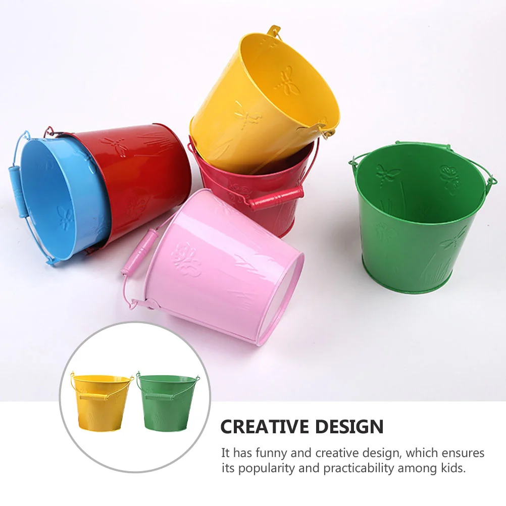 6 Pcs Beach Bucket Toy Safe Small Size Lightweight Kids Sand Sculpture Water Play Kindergarten Fishing Child Fun Gift