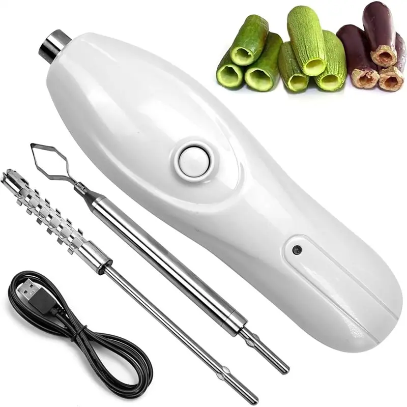Picture 6: A74G-Corer Tool Portable Vegetable Corer Cordless,Electric Scraping Scale Machine With 2 Cutter,Stainless Steel Fruit Digging