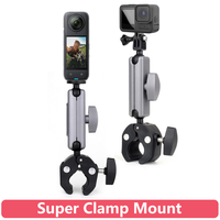 Super Clamp Mount 360° Rotatable Aluminum Handlebar Holder for GoPro Hero 13 12 11 10 9 8 insta360 X5 X4 X3 OSMO Action Camera