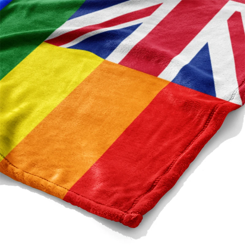 Aertemisi United Kingdom UK LGBT Rainbow Pride Pet Blanket for Small Medium Large Dog Cat Puppy Kitten Couch Sofa Decor