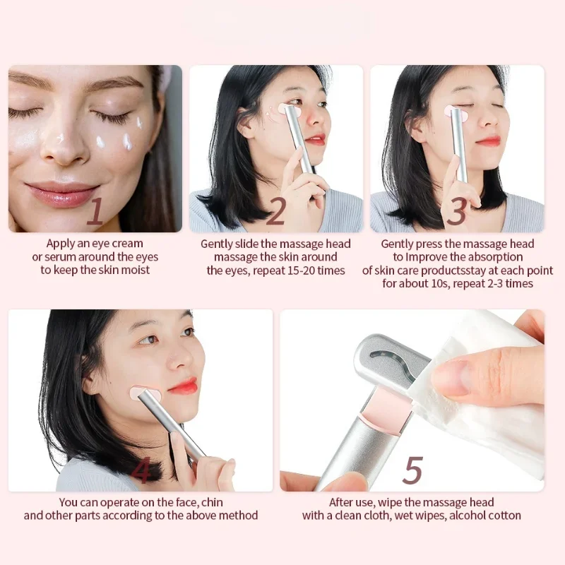 EMS Eye Massager 4 in 1 Red Light Therapy  Hot Compress Eye Care Remove Dark Circles Eye Bags Relax Tired Eyes Anti Wrinkle