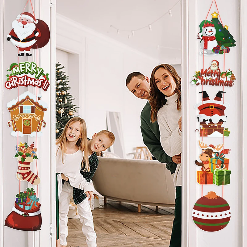 1set Merry Christmas Door Banner Decoration Santa Claus Couplet Xmas Tree Hanging Pendants Christmas Home Decor Navidad New Year - Image 4