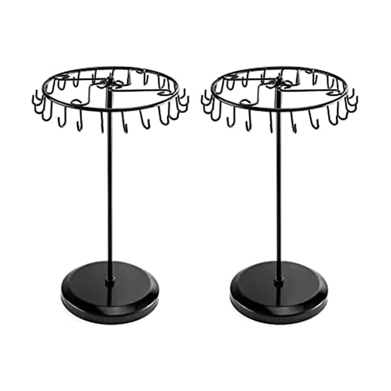 2 Pcs Spinning Bracelet Hanger Bracelet Earrings Jewelry Stand Jewelry Display Props,With 23 Hooks