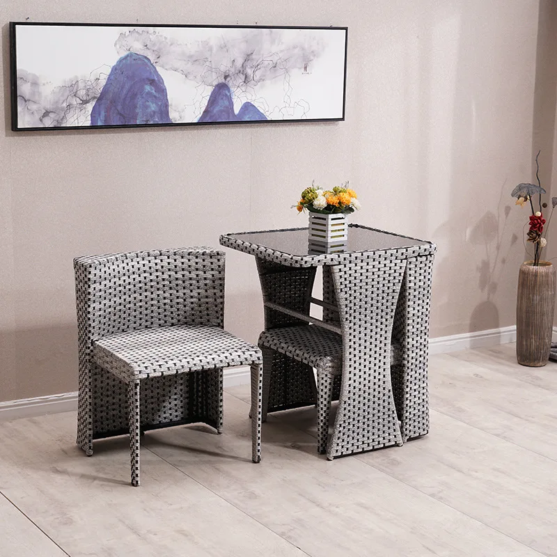 

Balcony leisure table and chair courtyard outdoor balcony small combination three-piece