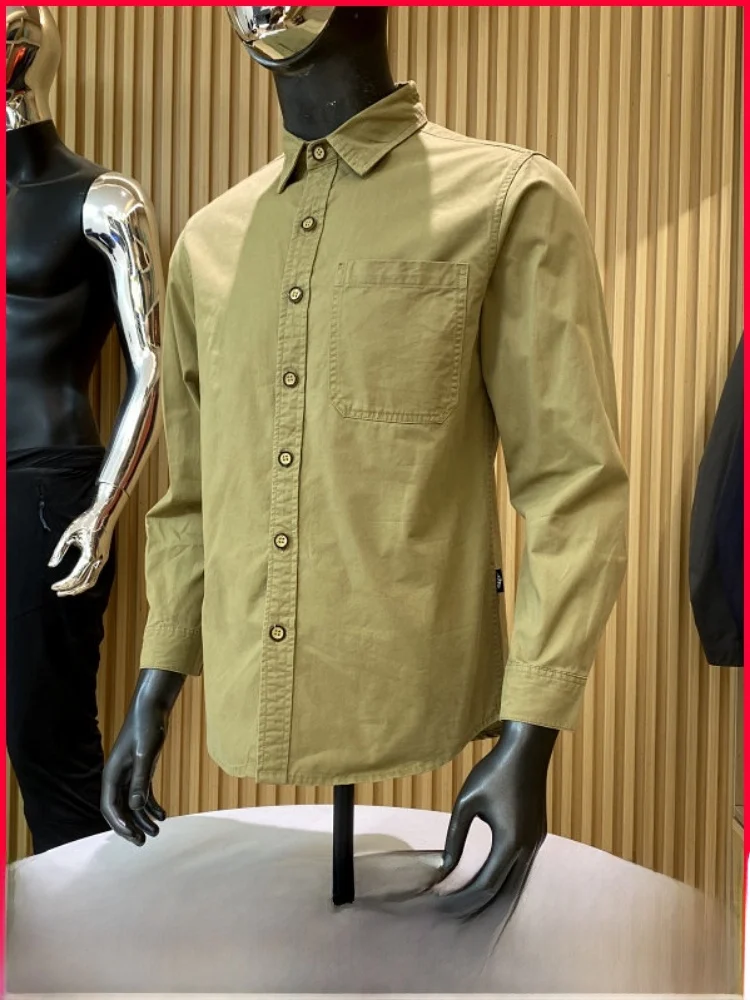 

American Casual Style 100% Cotton Washed Long Sleeve Men's Shirt Premium Quality Versatile Spring Fashion Youthful Trend